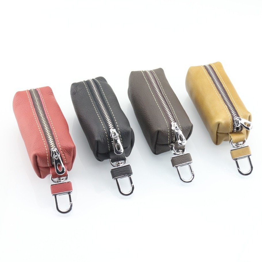 Bolso de la llave de la cintura del negocio de las mujeres del bolso de la llave del cuero genuino de los hombres del zurriago de la primera capa hecho a mano