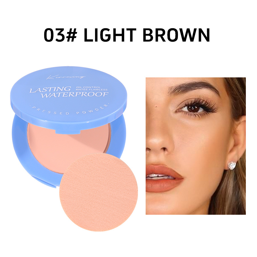 Transfronterizo exclusivo KIRRMING polvo mate duradero control de aceite impermeable antiperspirante no es fácil de quitar el maquillaje polvo de maquillaje