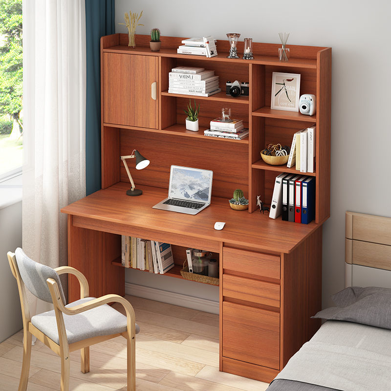 Computer Table and Chair Set of Desktop Household Simple Desk Bookcase Integrated Student Study Table Office Small Table