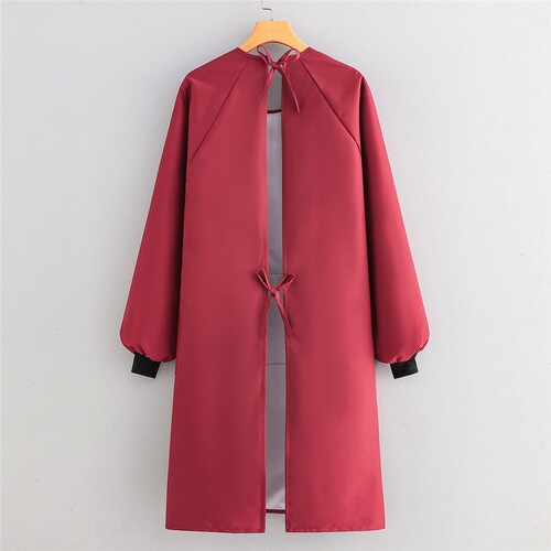 Waterproof, oil-proof, long-sleeved, reverse dressing, hand-wiping, large pockets, fat apron, kitchen, household cooking, catering work clothes