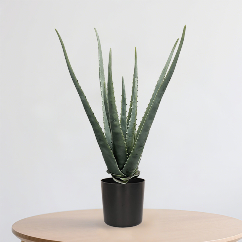 厂家批发仿真芦荟小盆栽多肉绿植办公室沙发摆件室内餐桌小盆景