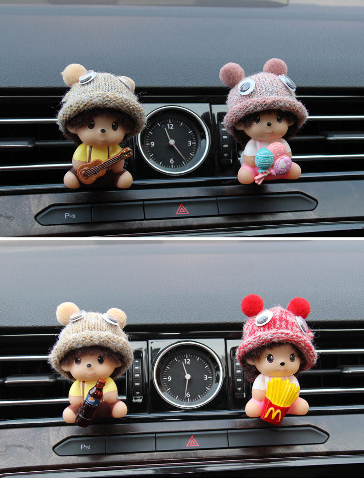 Cute Cartoon Couple Car Accessories Air Outlet Perfume Aromatherapy Car Air Conditioner Fragrance Car Interior Decoration Ornaments for Women