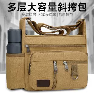New Tool Kit Labor Protection Bag Wear-resistant Construction Site Shoulder Crossbody Bag Large Capacity Travel Bag Canvas Bag Men's Bag Fashion