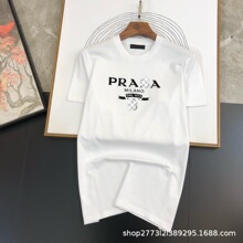 夏季新款潮牌PR字母印花短袖男纯棉圆领宽松休闲T恤男女款上衣