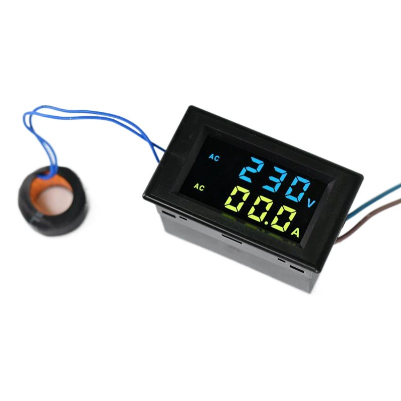 D85-2042A двойной дисплей двухцветный ЖК-цифровой дисплей амперметр напряжения переменного тока 110V220V380V трехфазный