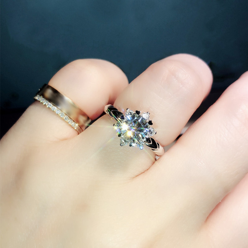 Fashion Snowflake Copper Zircon Rings display picture 1