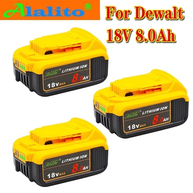 适用于DeWalt 18V 8.0Ah 电池 替代得伟电动工具可充电锂电池