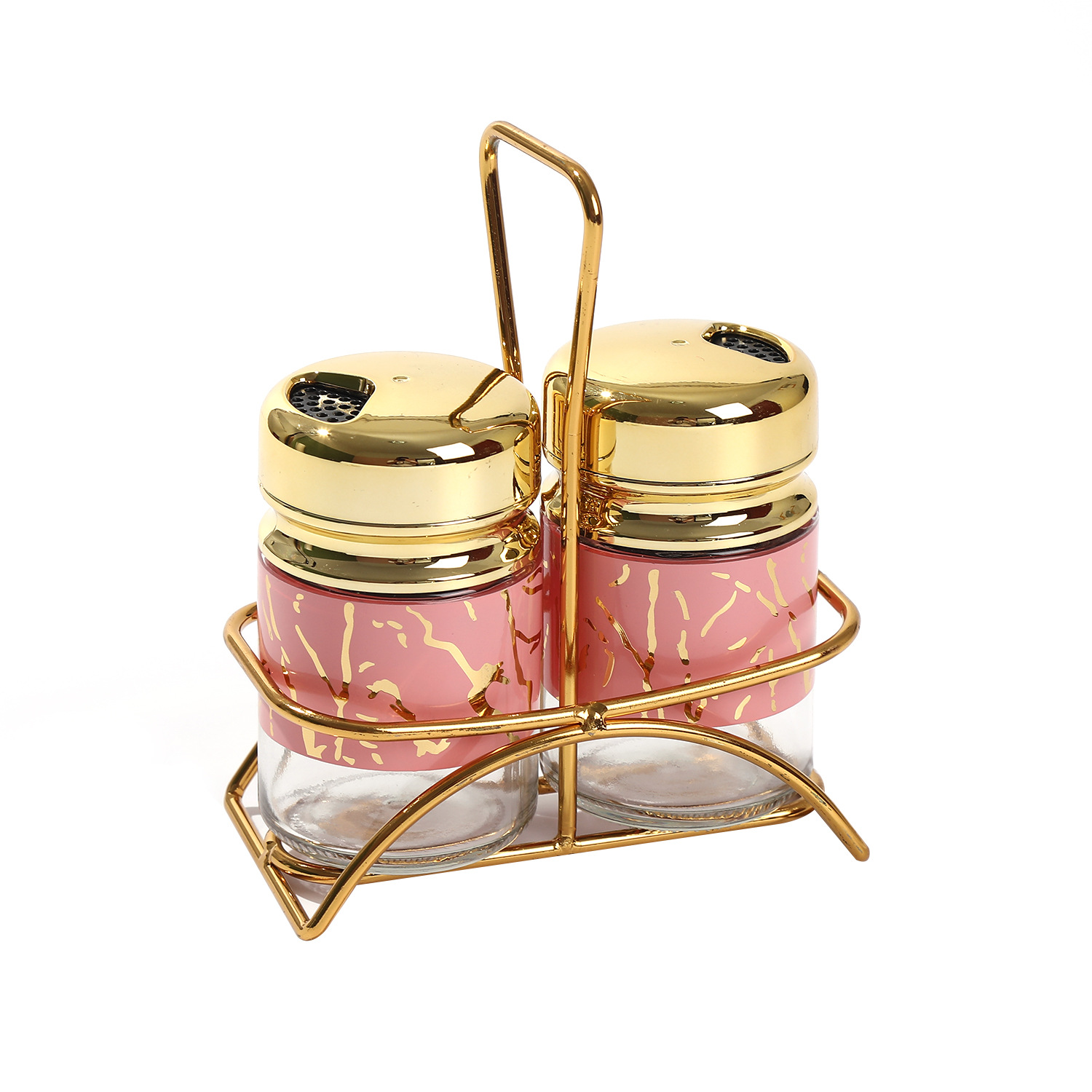 Botella de condimento de cocina de lujo ligero, frasco de condimento de dos piezas para el hogar creativo, condimento, pimienta, chile en polvo, botella de espolvoreado al por mayor