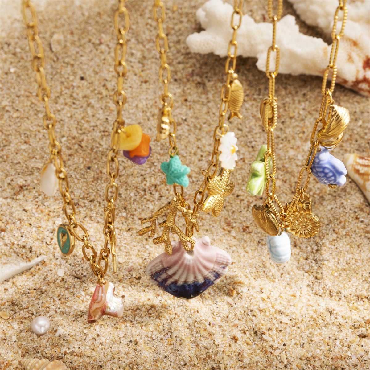 Taena Advanced Steel Ocean Wind Collar colgante desmontable Beach Holiday Wind Joyas explosivas transfronterizas