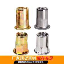 铆钉螺丝不锈钢多用304抽芯抽心圆头拉钉开口型拉铆平头子母扣对