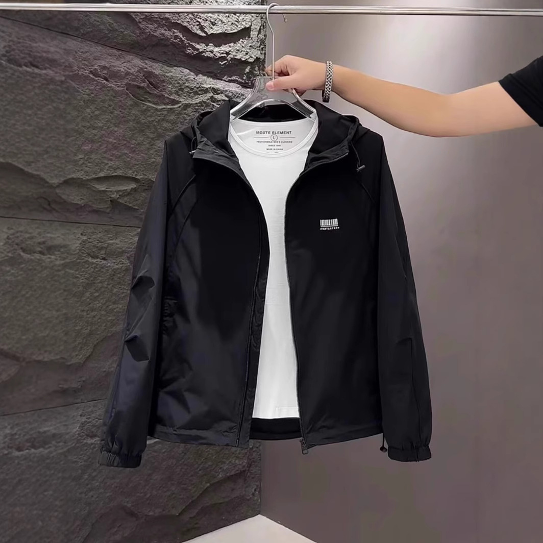 Cool guapo moda todo fósforo hombres casual cuello alto manga larga hermosa chaqueta juvenil suelta primavera y otoño chaqueta delgada hombres