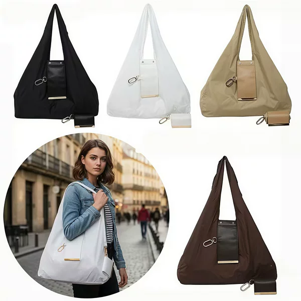 Cross-border direct sales keychain storage bag, nylon shopping bag, large-capacity convenient portable shoulder eco-friendly bag