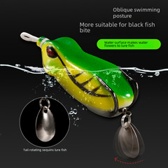 批發路亞餌改裝蛙毒箭雷蛙仿生餌13克6厘米黑魚餌上揚血槽鈎雷娃