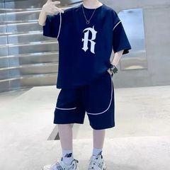 Boys summer suit 2023 new style medium and large children's street sports Internet celebrity short-sleeved summer style children's handsome summer trend
