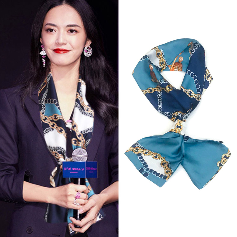 Women's Elegant Simple Style Geometric Chiffon Printing Silk Scarf display picture 6