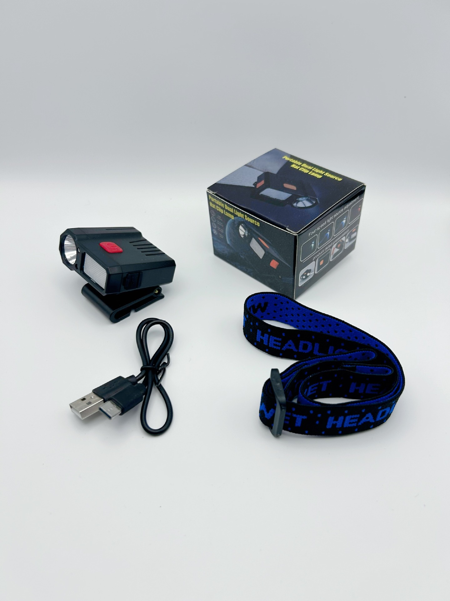 Faros de pesca, luces de inducción con clip, luces LED de ala con sombrero de luz brillante, súper espera, pesca nocturna, larga duración de la batería, recargable