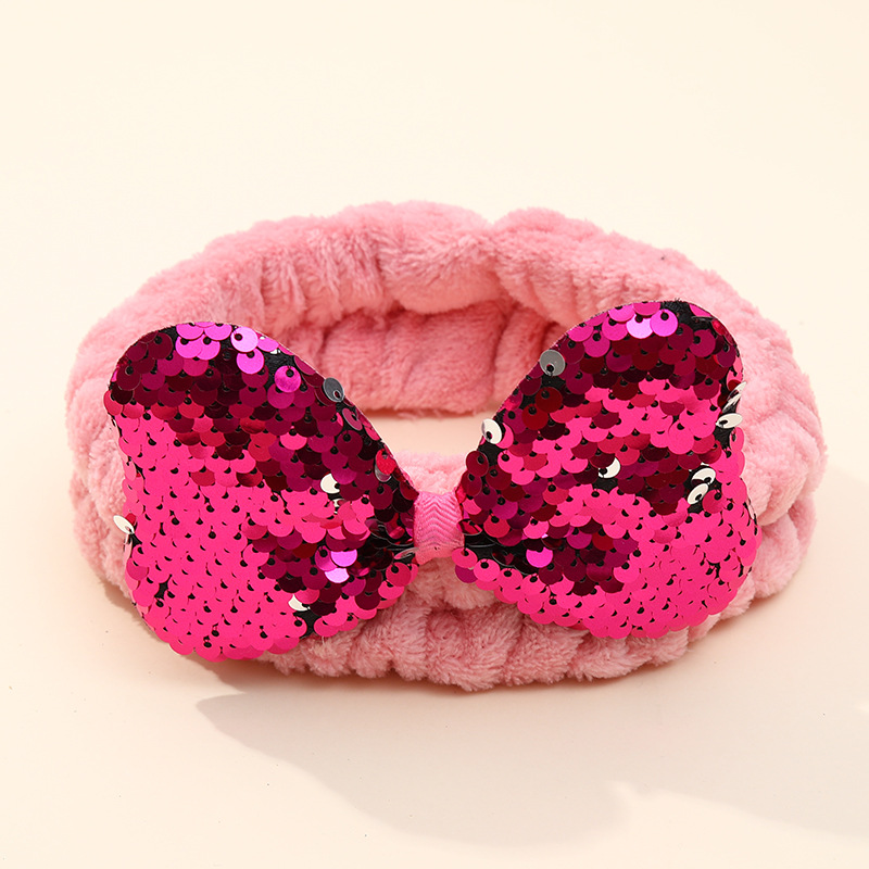 Nuevo cross-border coreano color sequilla arco correa de cabello dulce adorable adornamiento para el cabello niños hechos a mano tocado de arco