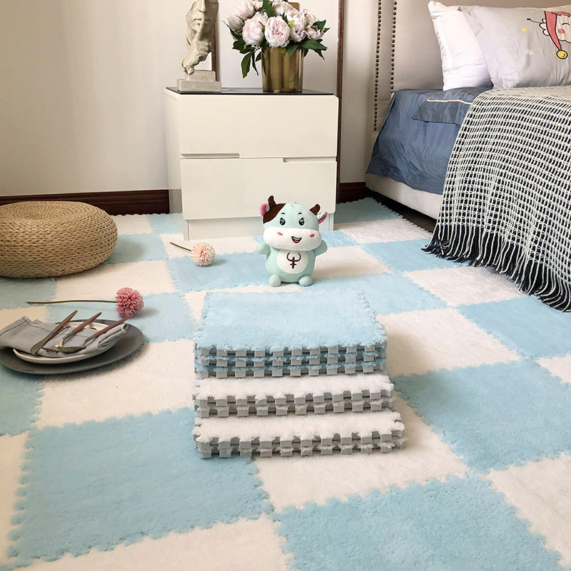 カーペット寝室フルルームぬいぐるみベッドサイドブランケット女の子ホームリビングルームフォームフロアマットスプライシング毛皮のようなカーペット|undefined