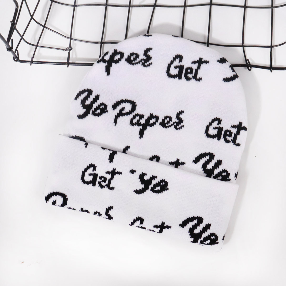 Unisex Trend Get letter zoom gebreide muts Mode volwassen muts_voghion.com