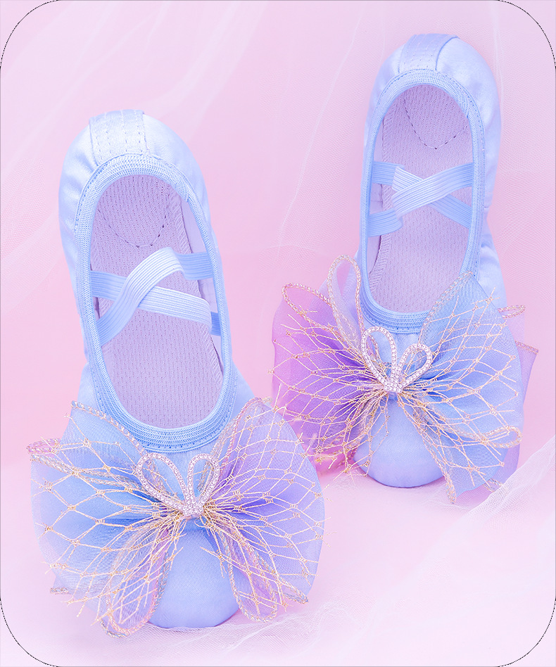 Zapatos de ballet de prueba de baile zapatos de baile de satén especiales de suela suave para niños zapatos de garra de gato de práctica de danza china para mujeres rosa