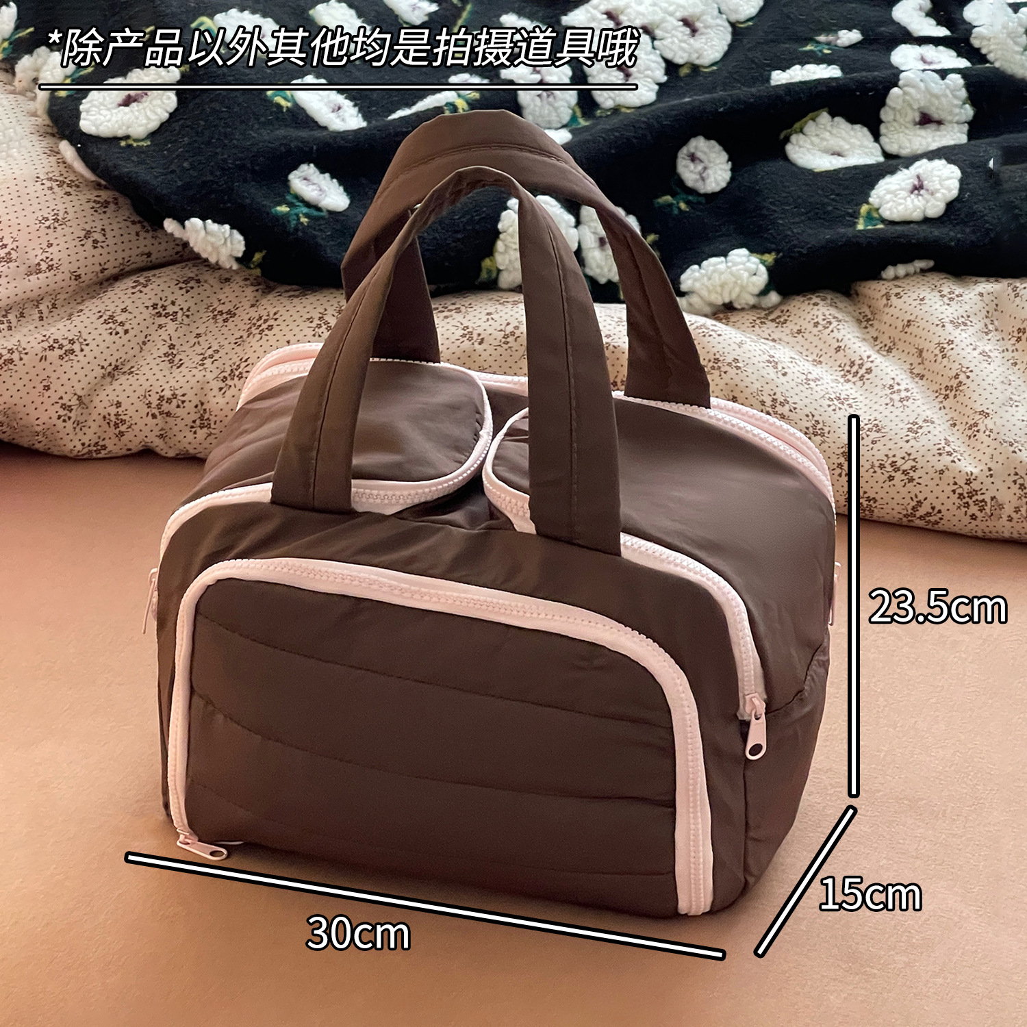 2025 nueva bolsa de cosméticos de partición de gran capacidad de apertura de doble ancho, bolsa de almacenamiento de lavado portátil de viaje esponjosa de alta calidad