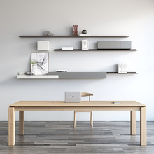 北欧实木会议桌简约现代白蜡木办公桌长条桌子设计师电脑桌工作台