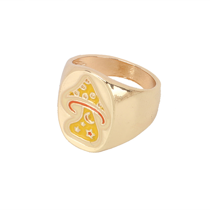 8g Weight Women'S Gender Pink, Yellow Color One Size Size Wholesale Jewelry Retro Mushroom Glossy Ring Nihaojewelry 6