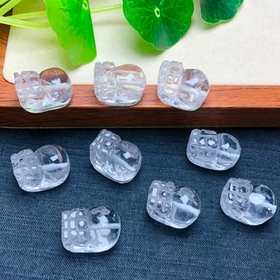 Natural Crystal Pixiu Through-Hole Accessories, Multi-Color DIY Bracelet Beads, Fortune-Attracting Pixiu Jewelry Accessories (Zərgərlik ara hissələri) - white-crystal-pixiueach-is-about-12599mm