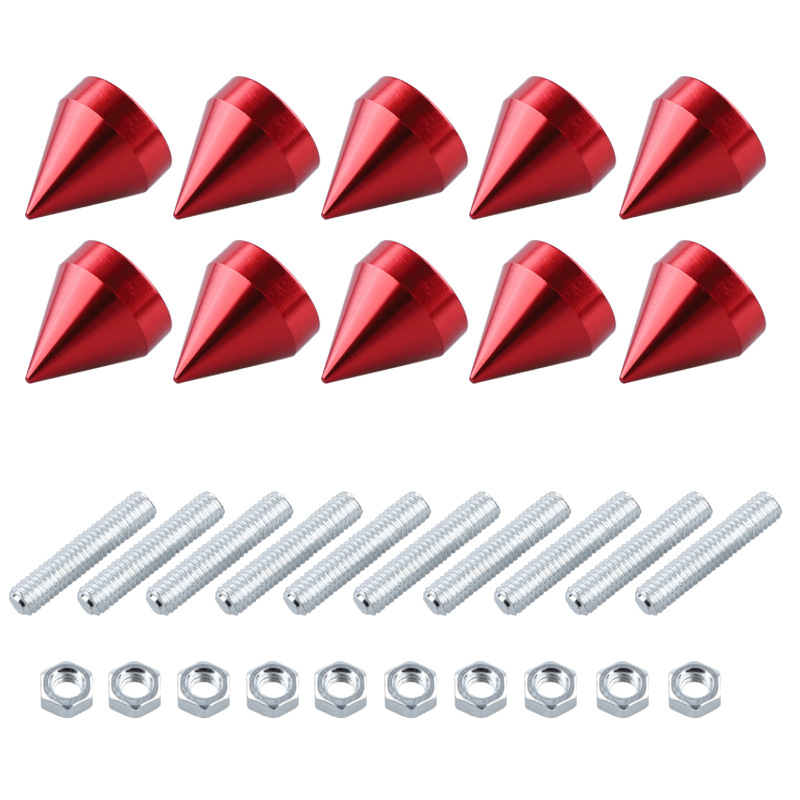Car M6 Screws, Car License Plate Frame, 10 Pieces of Aluminum Alloy Pointed Nuts, Car License Plate Frame Fixing Screws