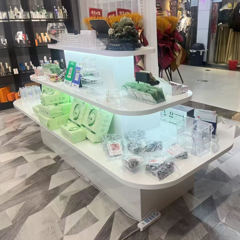 中岛多层礼品展示台网红鞋子直播展示柜多场景展示架弧形货架摆台