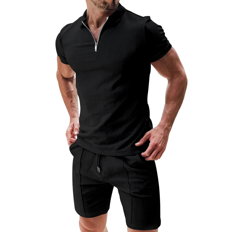 455g Weight Short Sleeve Sleeve Length Polyester Fabric Type Shorts Sets Sets Type 2 Pieces Set Quantity Casual, Daily, Sports Occasion Turndown Neckline Regular Fit Fit Type Solid Color Pattern Summer Season Men's Gender Basic Style Men's Solid Color Basic Turndown Short Sleeve Regular Fit Men's Sets 12