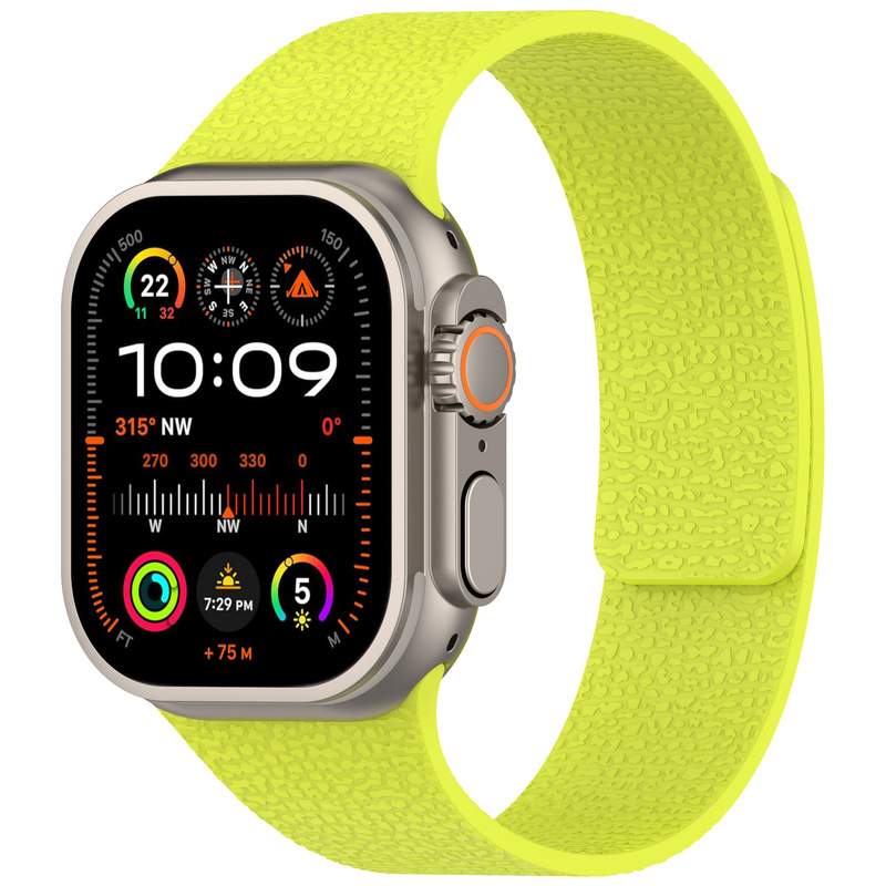 适用苹果手表带Apple Watch荔枝纹表带 Ultra荔枝纹硅胶磁吸表带|undefined