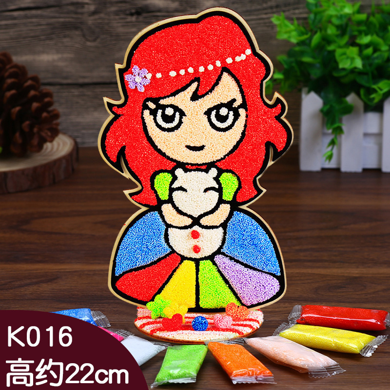 木板スノーフレーク泥絵パール泥粘土絵幼稚園児手作り立体粘着絵画|undefined