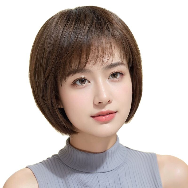 Customized Wig for Women, Full Head Cover, Real Human Hair, Seamless, Invisible, Breathable, Short Hair, Mom's Full Real Hair Top Bob Wig Customized Wig for Women, Full Head Cover, Real Human Hair, Seamless, Invisible, Breathable, Short Hair, Mom's Full Real Hair Top Bob Wig