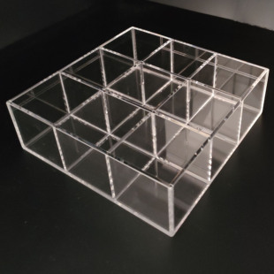 Ll Transparent Acrylic 9 Jiugong Plaid Display Box Storage Box Storage Cabinet Hardware Accessories Cosmetics Candy Text
