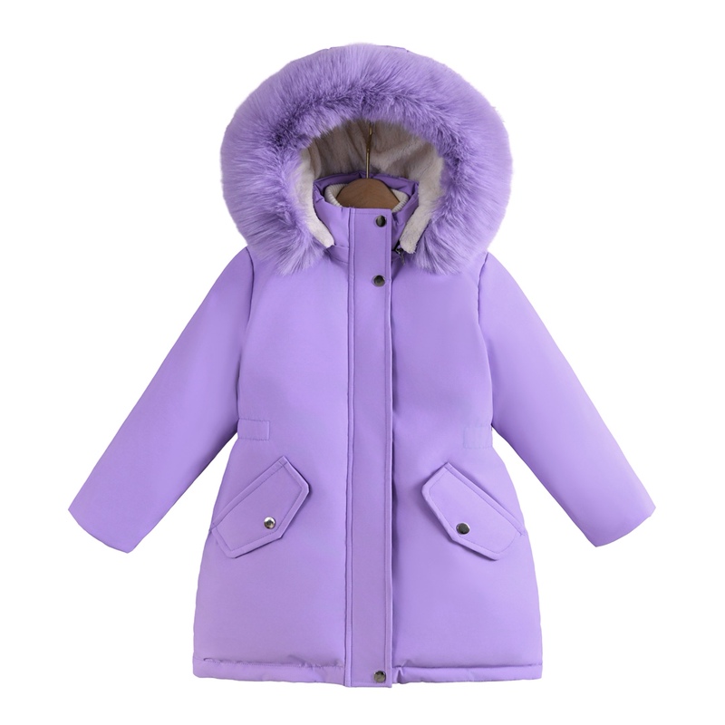 Girls' down Cotton Jacket 2025 New Winter Children's Clothing Mid-Length Three-Proof Coat Warm Winter Cold-Proof for Girls