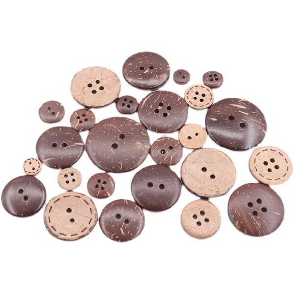 Round two eyes four eyes dotted line coconut coconut shell buttons…