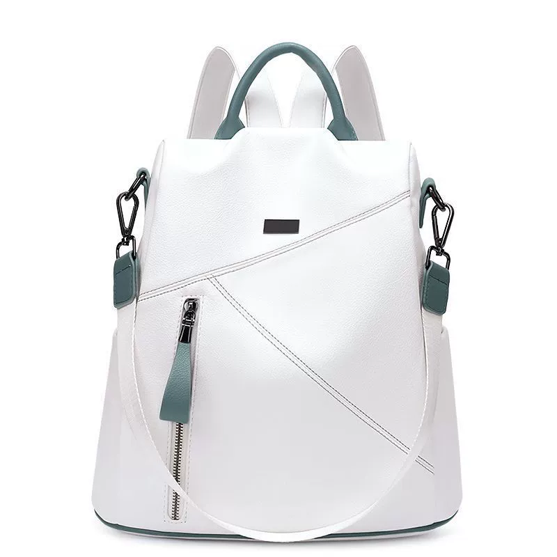 Backpack, fashionable shoulder bag, leather capacious travel bag, genuine leather, Korean style