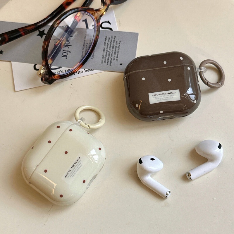 Korean Autumn and Winter Polka Dot Suitable for AirPods 4/3 Protective Cover Pro2 Apple Bluetooth 1/2 Generation Headphone Shell Pendant