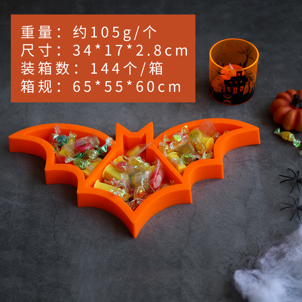 Decoración transfronteriza de Halloween, cuenco de dulces de calavera, sacacorchos de mano de calavera de terror, suministros del festival de fantasmas, cuenco de frutas de murciélago