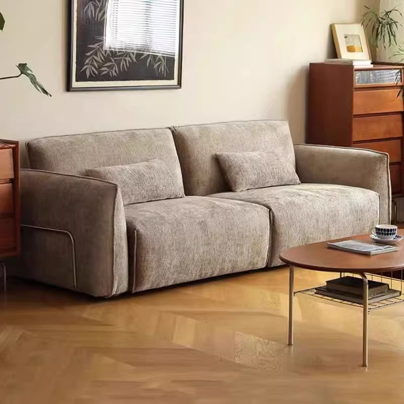 Muebles de diseño de estilo francés retro medieval, Schneider, línea directa, sofá de tela negro alto