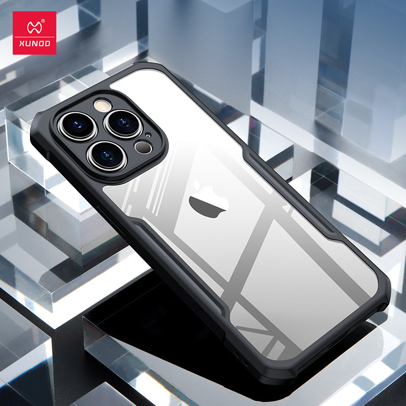 XUNDD for iphone14pro max anti-drop transparent Apple 14plus silicone soft edge airbag phone case