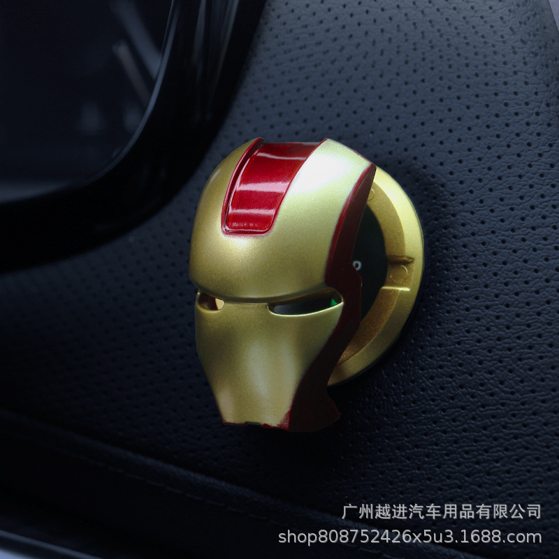 Coche de Un clic en el botón de Inicio decoración Iron Man modificado pegatinas de la cubierta protectora dispositivo de encendido interruptor personalizado pegatinas decorativas
