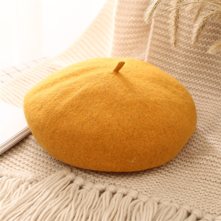 Amarillo-lana (boina) + ajustable / 2-8 años de edad (circunferencia de la cabeza 48-52cm)