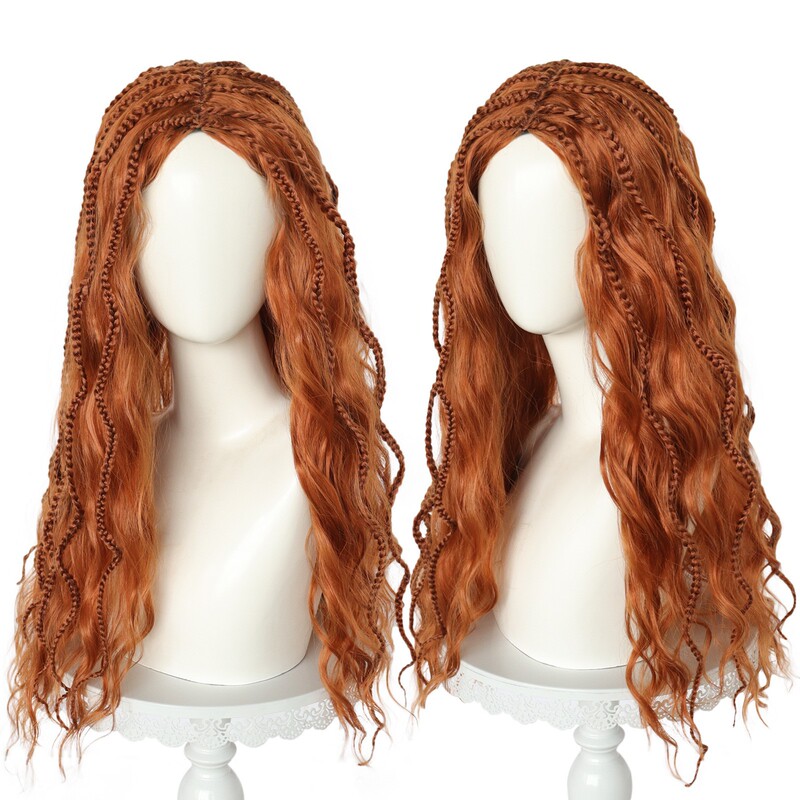 Ange little mermaid 2023 Ariel the little mermaid Brown Long Curls cos Wig
