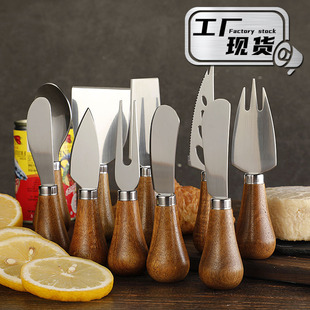 Cross Border in stock Acacia Wood Cream Knife Burease Knife Western Knife Fork Cheese Bread Knife Cheese Knife Cheese Knife