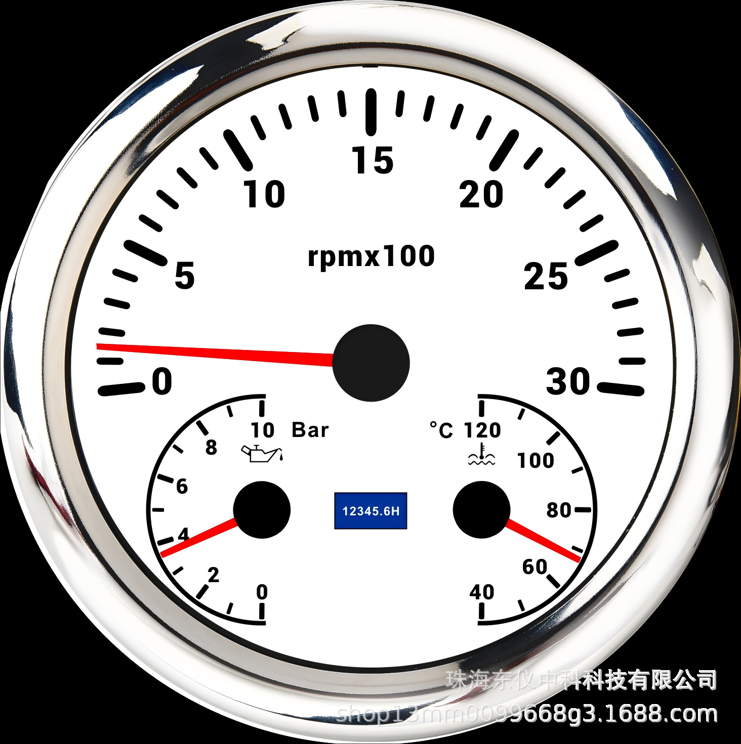 110mm Pointer Tachometer Engine Tachometer 0-3/4/6/7/8Krpm Combined Oil Pressure Gauge Water Temperature Gauge