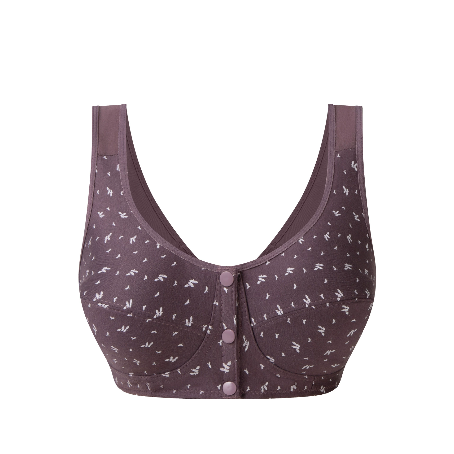Wireless Front‑Closure Bra Top — Plus‑Size Tank Underwear for Middle Age, Thin Support