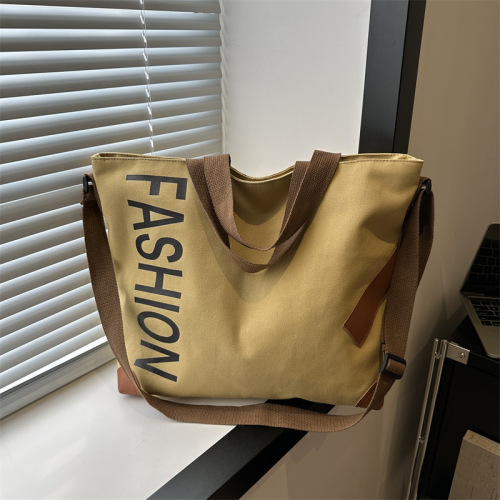 Leisure University Student Commuting Large Capacity Tote Bag 2024 Spring New Simple Fashion Single Shoulder Bag