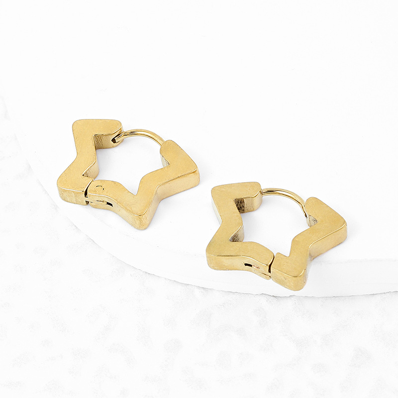 Amor diamante titanio acero hebilla pendientes traje Cruz de acero inoxidable joyería minimalista europea y americana